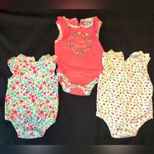 3 beautiful baby girl onesies, Nicole Miller size 3-6m
